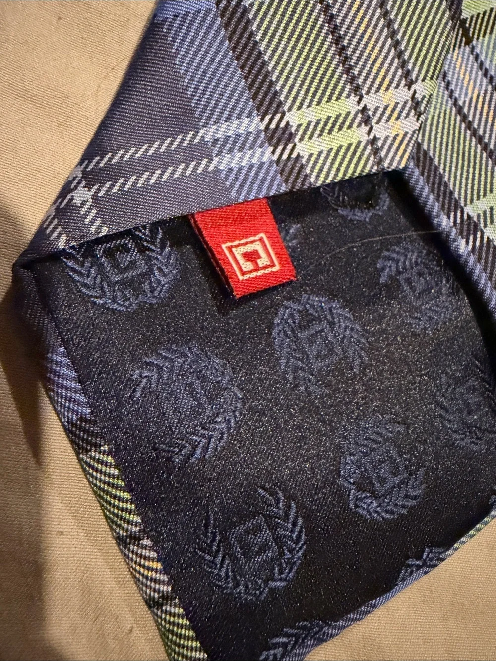 Chaps Blue and Green Plaid Men's Tie